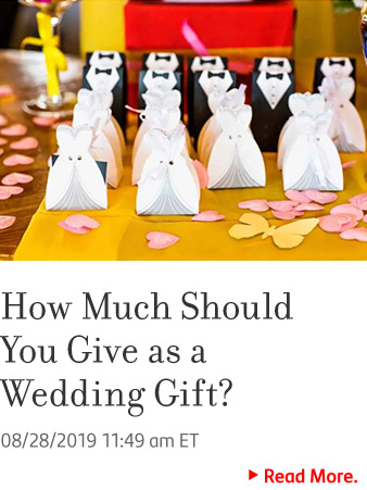 A colorful array of various wedding gifts. How much should you give as a wedding gift. Learn more