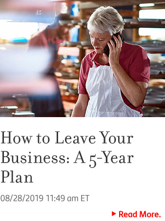 A chef talking on the phone. How to leave your Business: A 5 year plan. Learn More