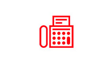 red fax machine icon