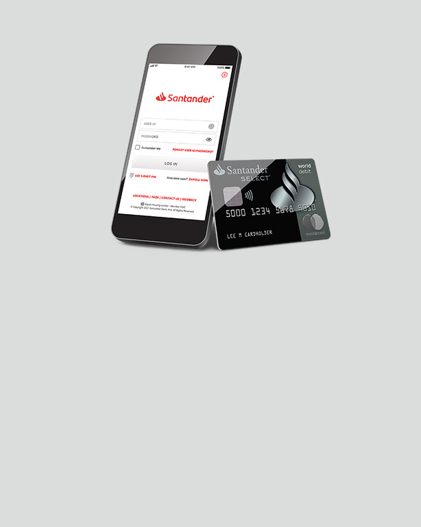 Santander Mobile Banking App and world debit card
