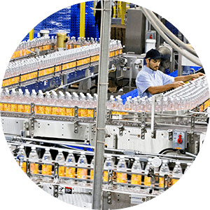 man working in bottling company