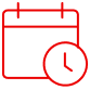 Red outline calendar icon