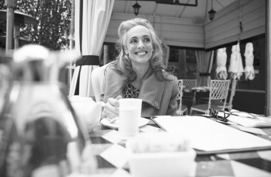 Woman having a cup of coffee