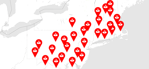 artistic map of branch locations